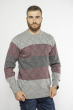 Стильный мужской свитер 85F308 серо-бордовый