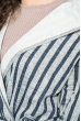 Кардиган женский на поясе, легкий, с капюшоном 64PD188 сине-серый , полоса