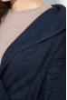Кардиган женский на поясе, легкий, с капюшоном 64PD188 темно-синий