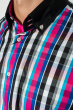 Рубашка мужская с однотонным воротником 50P009 черно-малиновый