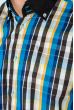 Рубашка мужская с однотонным воротником 50P009 черно-голубой