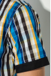 Рубашка мужская с однотонным воротником 50P009 черно-голубой