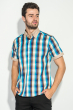 Рубашка мужская с однотонным воротником 50P009 бежево-голубой