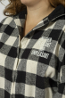 Байковая рубашка с капюшоном 153P2045 черно-молочный
