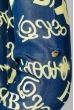 Блузка женская со шнуровкой на груди 64PD282 сине-желтый , буквы