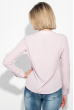 Блузка женская со шнуровкой на груди 64PD282 бело-розовый , полоска