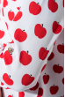 Блузка женская со шнуровкой на груди 64PD282 бело-красный , яблоки
