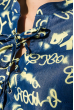 Блузка женская со шнуровкой на груди 64PD282 сине-желтый , буквы