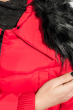 Куртка женская «Трансформер» с контрастным мехом 315V001-1 красный
