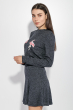 Костюм женский (юбка, джемпер) с нашивками «Фламинго» 69PD981 темно-синий , люрикс