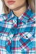 Рубашка женская, крупная клетка 276V001-3 бело-голубой