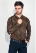 Рубашка мужская в клетку, стиль casual 511F001 орехово-черный Рубашка мужская в клетку, стиль casual 511F001 орехово-черный