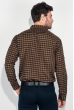 Рубашка мужская в клетку, стиль casual 511F001 орехово-черный Рубашка мужская в клетку, стиль casual 511F001 орехово-черный