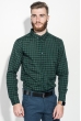 Рубашка мужская в клетку, стиль casual 511F001 черно-зеленый Рубашка мужская в клетку, стиль casual 511F001 черно-зеленый