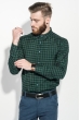 Рубашка мужская в клетку, стиль casual 511F001 черно-зеленый Рубашка мужская в клетку, стиль casual 511F001 черно-зеленый