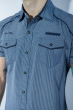 Рубашка в мелкую полоску 199P0126 сине-серый
