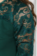 Платье женское круженые рукава 36P002 темно-зеленый