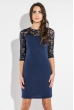 Платье женское круженые рукава 36P002 синий