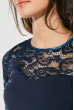 Платье женское круженые рукава 36P002 темно-синий