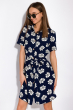 Платье-рубашка с цветочным принтом 120POI19020-5 темно-синий принт