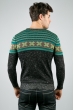 Свитер темный мужской 267F017 черно-зеленый меланж