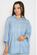 Рубашка женская свободного покроя 632F003-1 голубо-белый