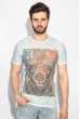 Футболка мужская с принтом 435F002 голубой