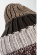 Комплект универсальный шарф, шапка в полоску 65P3561 бордо-коричневый