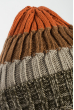 Комплект универсальный шарф, шапка в полоску 65P3561 хаки-терракот