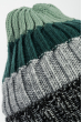Комплект универсальный шарф, шапка в полоску 65P3561 черно-зеленый