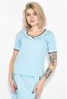 Костюм женский (футболка, юбка) 74P104 голубой