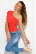 Майка женская на одно плечо 120P003 красный