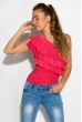 Майка женская на одно плечо 120P003 малиновый