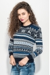 Свитер женский теплый 373F006-1 сине-белый