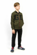 Костюм спортивный для малчиков (Кофта,штаны,футболка) 48P1504 junior черно-зеленый