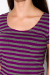 Женская приталенная футболка в полоску 434V004-1 серо-сиреневый