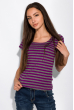 Женская приталенная футболка в полоску 434V004-1 серо-сиреневый