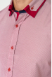 Рубашка мужская в полоску 50P1561-1 бордово-красный