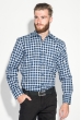 Рубашка мужская двухцветная клетка 50PD0056 сине-белый ,  клетка