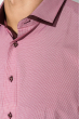 Рубашка мужская мелкая клетка, двойной воротник 50P1280 бордо
