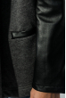 Кардиган женский рукава из экокожи, карман-обманка 64PD314 серо-черный , кожа