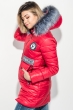 Куртка женская с элементами декора на поясе и груди 69PD893 алый Куртка женская с элементами декора на поясе и груди 69PD893 алый