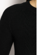Свитер женский с комбинированной вязкой 118P212 черный
