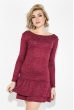 Платье женское с воланами 77PD781 вишневый меланж