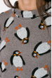 Гольф женский с животным принтом 64PD2631-1 серый , пингвины