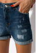 Модные джинсовы шорты сподкатами 162P016 синяя варенка