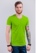 Футболка мужская с V-образным вырезом 4711-2 салатово-белый