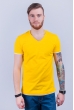 Футболка мужская с V-образным вырезом 4711-2 желто-белый