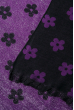 Палантин женский с цветочным принтом «Ромашки» 73PD017 черно-фиолетовый , ромашки