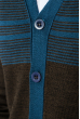Кардиган мужской в комбинированную полоску 50PD211 коричнево-синий